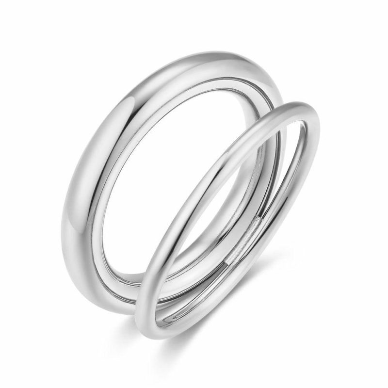 Bagues | Bague en Acier Poli, Bague Ouverte Pas de couleur – Femmes Bagues Bagues