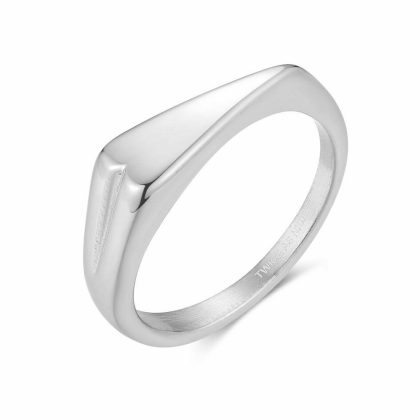 Bagues | Bague en Acier Poli, Coeur Pas de couleur – Femmes Bagues Bagues