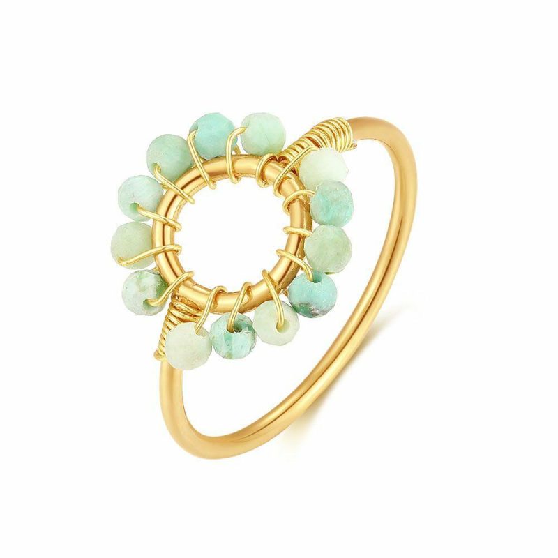 Bagues | Bague en Acier Poli Couleur Or, Peru Turquoise Turquoise – Femmes Bagues Bagues