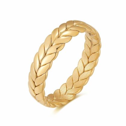 Bagues | Bague en Acier Poli Goudkleur – Femmes/Hommes Bagues Bagues