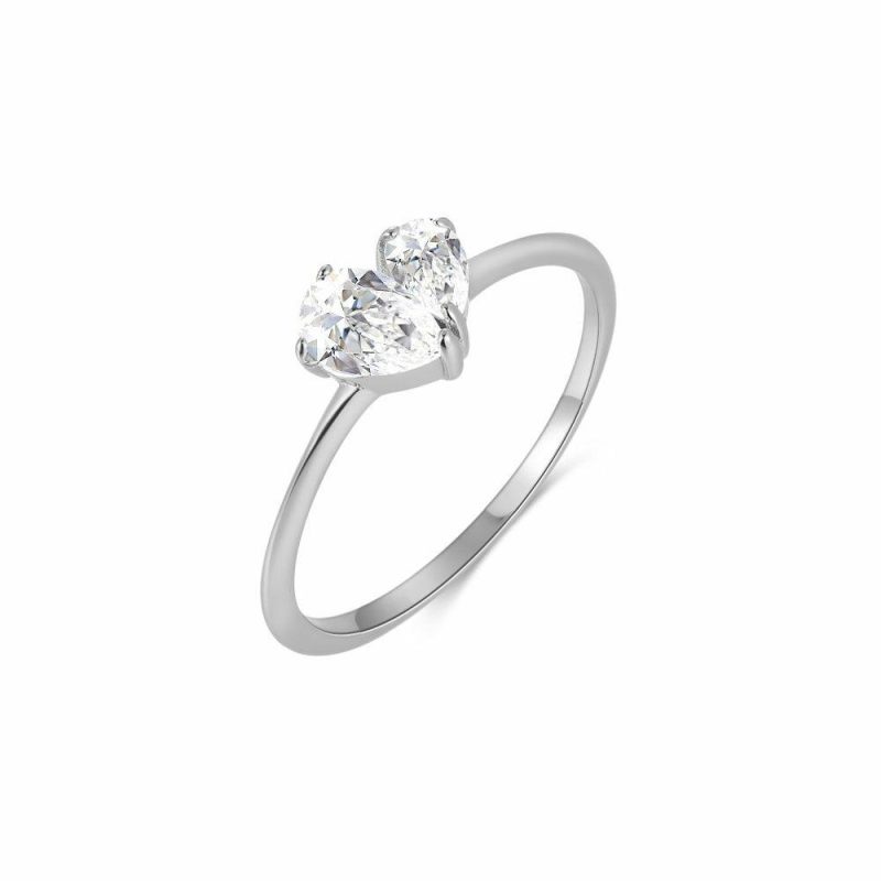 Bagues | Bague en Argent, 2 Gouttes, Pierres Blanc – Femmes Bagues Bagues