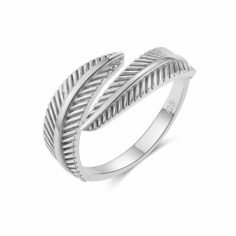 Bagues | Bague en Argent, 2 Plumes – Femmes Bagues Bagues