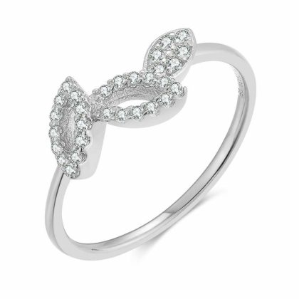 Bagues | Bague en Argent, Ellipses, Pierres Blanc – Femmes Bagues Bagues