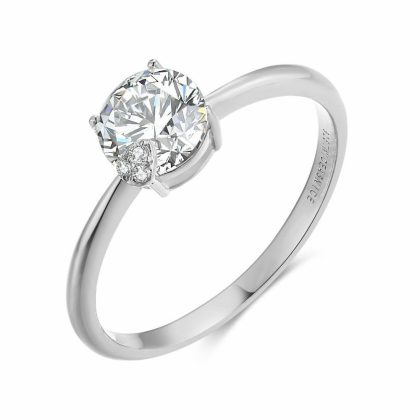 Bagues | Bague en Argent, Grande et Petites Pierres Blanc – Femmes Bagues Bagues