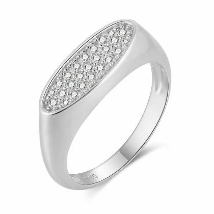 Bagues | Bague en Argent, Ovale, Pierres Blanc – Femmes Bagues Bagues