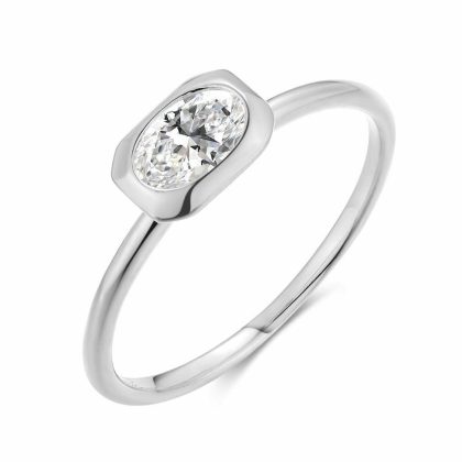 Bagues | Bague en Argent, Pierre Ovale Blanc – Femmes Bagues Bagues