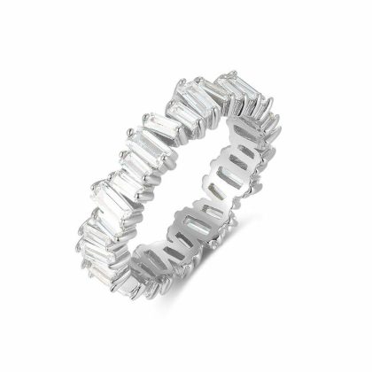 Bagues | Bague en Argent, Pierres Blanches Blanc – Femmes Bagues Bagues