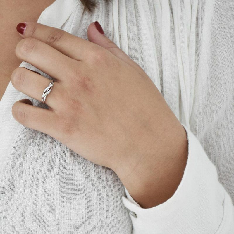 Bagues | Bague en Argent, Pierres Ondulantes Blanc – Femmes Bagues Bagues