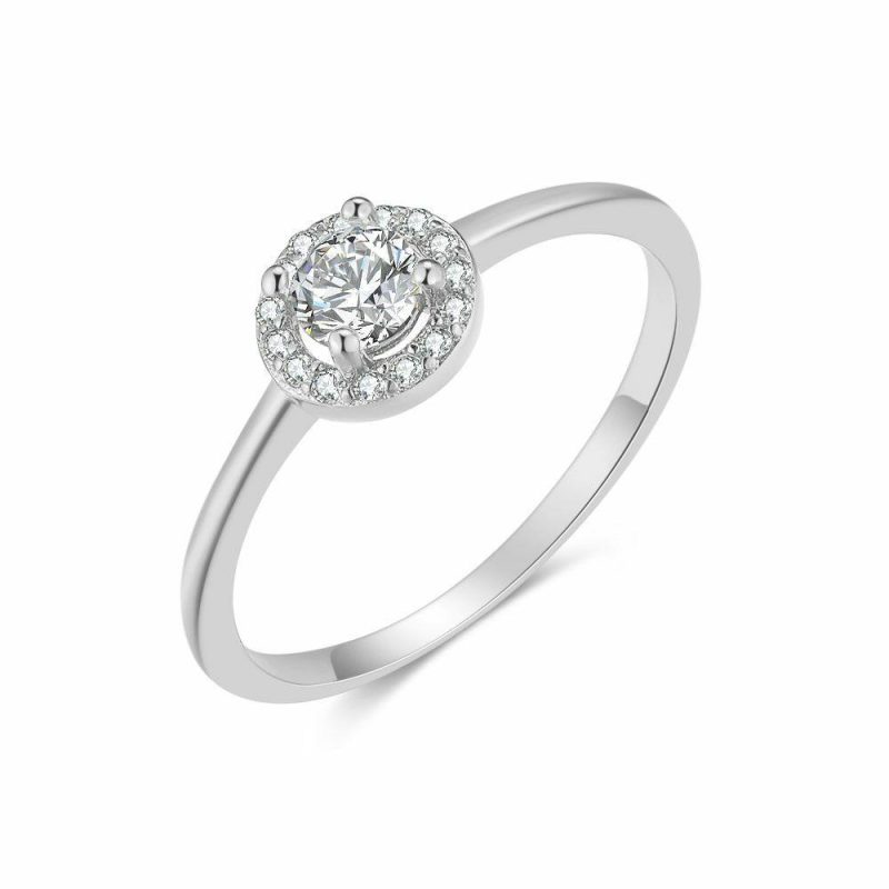 Bagues | Bague en Argent, Pierres Rondes Blanc – Femmes Bagues Bagues