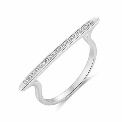 Bagues | Bague en Argent, Tige, Pierres Blanc – Femmes Bagues Bagues