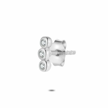 Boucles D’oreilles | Boucle Par Pièce en Argent, 3 Pierres Blanc – Femmes Bijoux Blanc