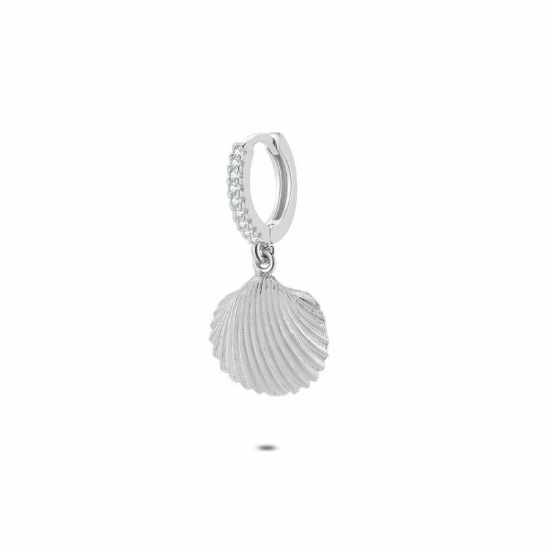 Boucles D’oreilles | Boucle Par Pièce en Argent, Coquille Blanc – Femmes Bijoux Blanc