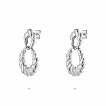 Boucles D’oreilles | Boucles D’Oreilles en Acier Poli, 2 Gouttes Torsadées Pas de couleur – Femmes Bijoux Boucles D'oreilles