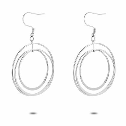 Boucles D’oreilles | Boucles D’Oreilles en Acier Poli, 3 Anneaux Goudkleur – Femmes Bijoux Boucles D'oreilles