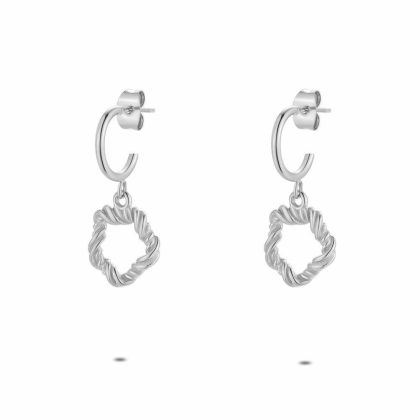 Boucles D’oreilles | Boucles D’Oreilles en Acier Poli, Anneau Avec Cercle – Femmes Bijoux Boucles D'oreilles