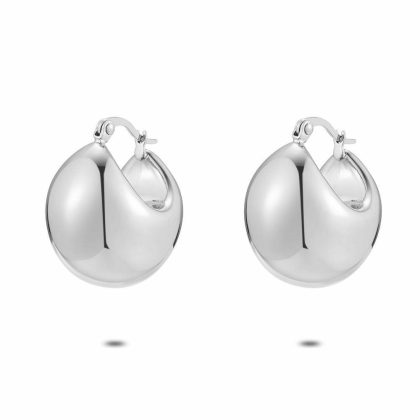 Boucles D’oreilles | Boucles D’Oreilles en Acier Poli, Anneau Large Pas de couleur – Femmes Bijoux Boucles D'oreilles