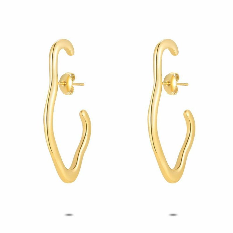 Boucles D’oreilles | Boucles D’Oreilles en Acier Poli Couleur Or, Anneau, Goutte Pas de couleur – Femmes Bijoux Boucles D'oreilles