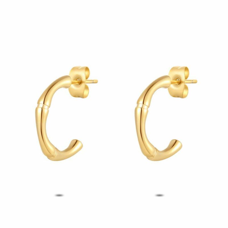 Boucles D’oreilles | Boucles D’Oreilles en Acier Poli Couleur Or, Bambou Pas de couleur – Femmes Bijoux Boucles D'oreilles