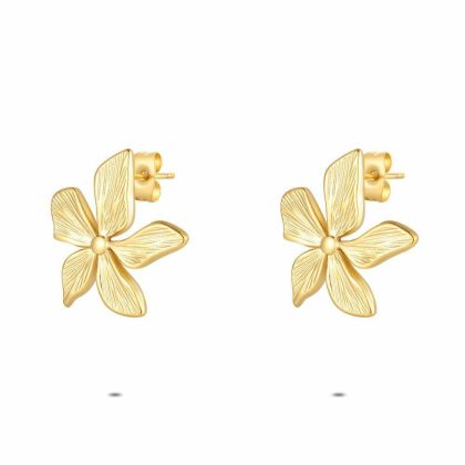 Boucles D’oreilles | Boucles D’Oreilles en Acier Poli Couleur Or, Fleur Pas de couleur – Femmes Bijoux Boucles D'oreilles