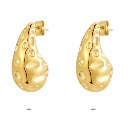 Boucles D’oreilles | Boucles D’Oreilles en Acier Poli Couleur Or, Goutte Large Pas de couleur – Femmes Bijoux Boucles D'oreilles