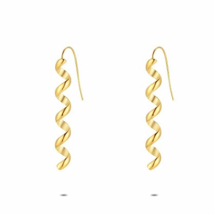 Boucles D’oreilles | Boucles D’Oreilles en Acier Poli Couleur Or, Spirale – Femmes Bijoux Boucles D'oreilles