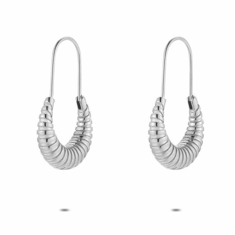 Boucles D’oreilles | Boucles D’Oreilles en Acier Poli, Croissant – Femmes Bijoux Boucles D'oreilles