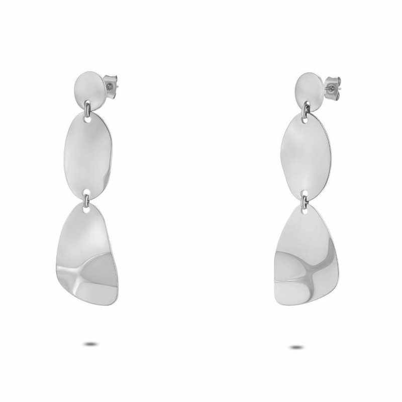 Boucles D’oreilles | Boucles D’Oreilles en Acier Poli, Grand Géométrique – Femmes Bijoux Boucles D'oreilles