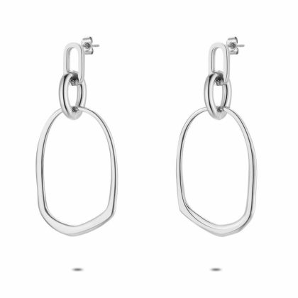 Boucles D’oreilles | Boucles D’Oreilles en Acier Poli, Grand Ovale Ouvert Pas de couleur – Femmes Bijoux Boucles D'oreilles