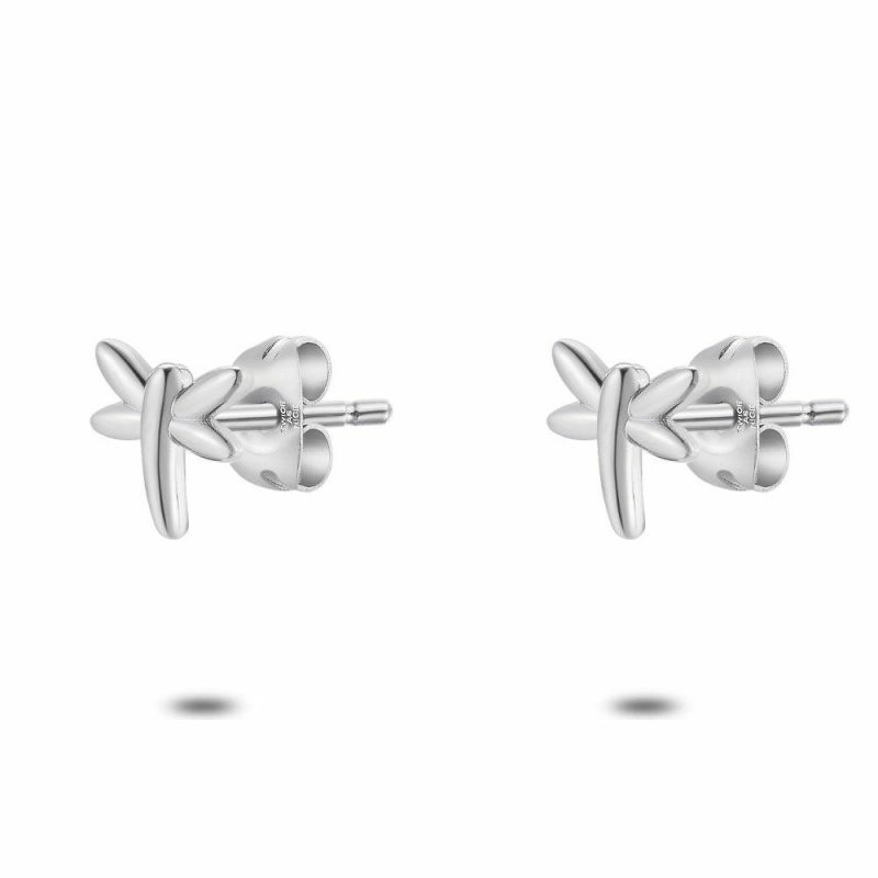 Boucles D’oreilles | Boucles D’Oreilles en Acier Poli, Libellule Zilverkleur – Enfants Bijoux Boucles D'oreilles