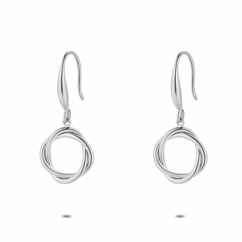 Boucles D’oreilles | Boucles D’Oreilles en Acier Poli, Ovales Ouverts – Femmes Bijoux Boucles D'oreilles