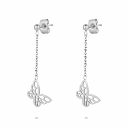 Boucles D’oreilles | Boucles D’Oreilles en Acier Poli, Papillon Pas de couleur – Femmes Bijoux Boucles D'oreilles