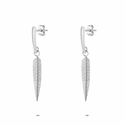 Boucles D’oreilles | Boucles D’Oreilles en Acier Poli, Plume – Femmes Bijoux Boucles D'oreilles