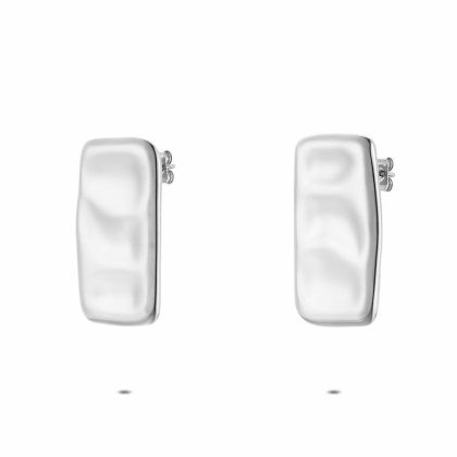 Boucles D’oreilles | Boucles D’Oreilles en Acier Poli, Rectangle Bosselé Pas de couleur – Femmes Bijoux Boucles D'oreilles