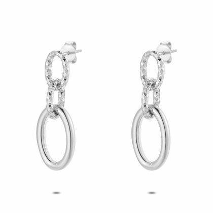 Boucles D’oreilles | Boucles D’Oreilles en Argent, 3 Maillons Ovales – Femmes Bijoux Boucles D'oreilles