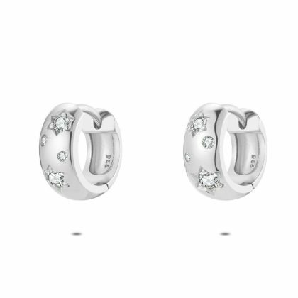 Boucles D’oreilles | Boucles D’Oreilles en Argent, Étoiles, Pierres Blanc – Femmes Bijoux Blanc