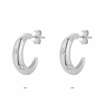 Boucles D’oreilles | Boucles D’Oreilles en Argent, Étoiles, Pierres Blanc – Femmes Bijoux Blanc