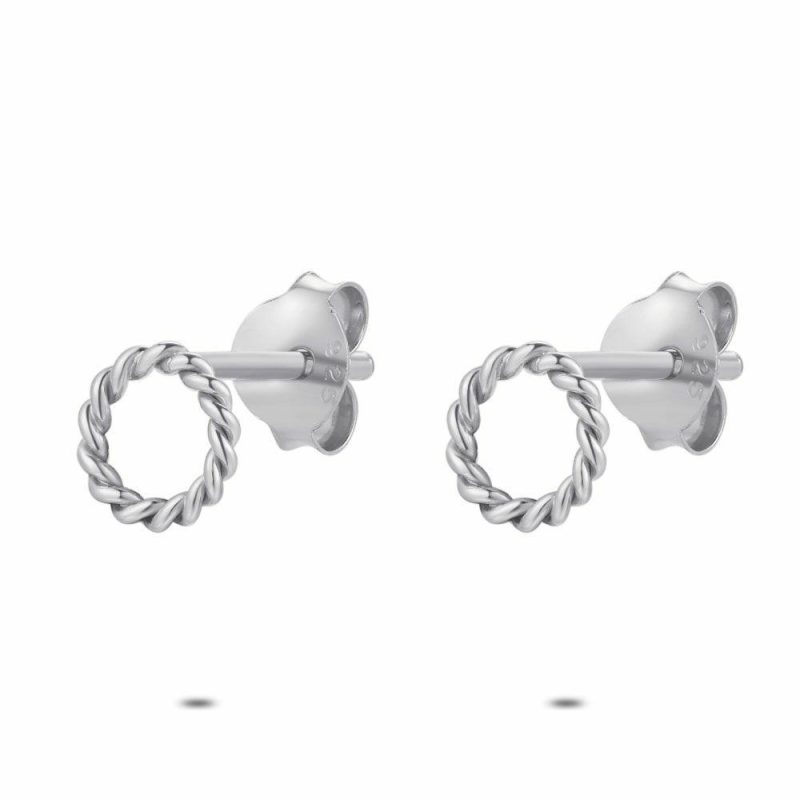 Boucles D’oreilles | Boucles D’Oreilles en Argent, Cercle Torsadé Pas de couleur – Enfants Bijoux Boucles D'oreilles