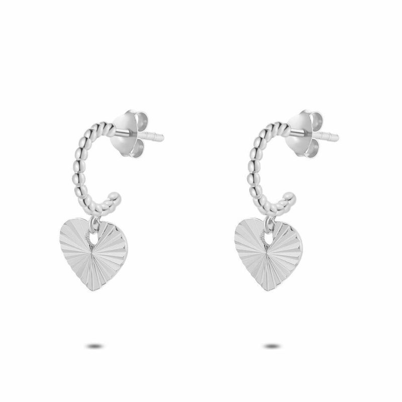 Boucles D’oreilles | Boucles D’Oreilles en Argent, Coeur Pas de couleur – Femmes Bijoux Boucles D'oreilles