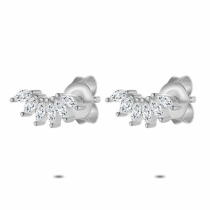 Boucles D’oreilles | Boucles D’Oreilles en Argent, Couronne Blanc – Femmes Bijoux Blanc