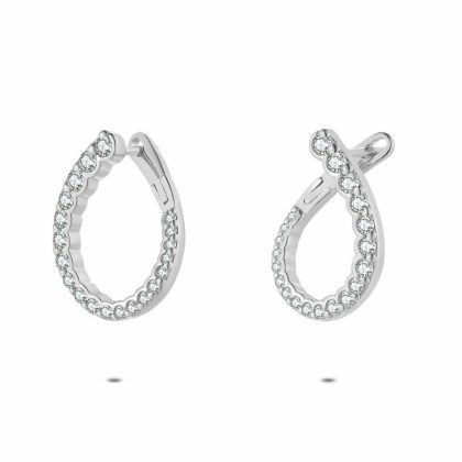 Boucles D’oreilles | Boucles D’Oreilles en Argent, Goutte Avec Pierres Blanc – Femmes Bijoux Blanc