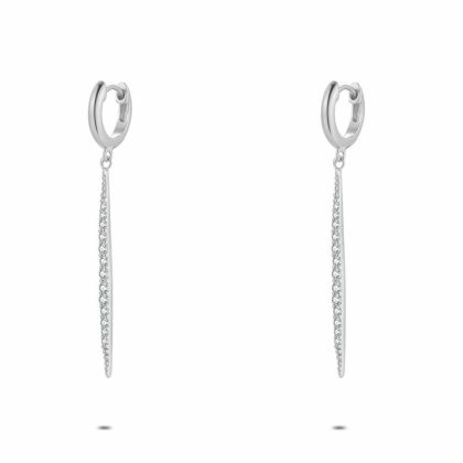 Boucles D’oreilles | Boucles D’Oreilles en Argent, Long Ellipse Blanc – Femmes Bijoux Blanc