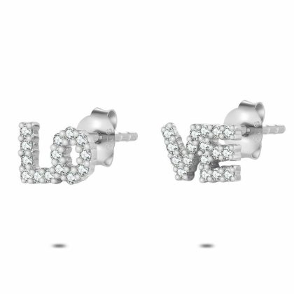 Boucles D’oreilles | Boucles D’Oreilles en Argent, Love Blanc – Femmes Bijoux Blanc