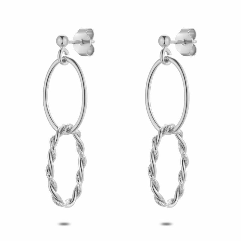 Boucles D’oreilles | Boucles D’Oreilles en Argent, Maillons Ovales Pas de couleur – Femmes Bijoux Boucles D'oreilles