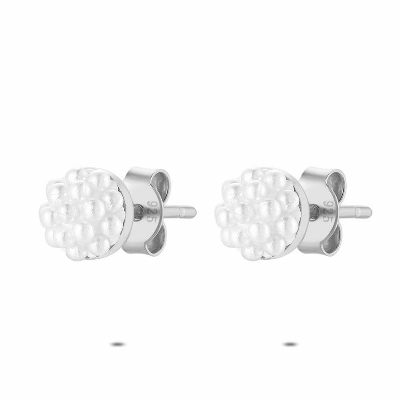 Boucles D’oreilles | Boucles D’Oreilles en Argent, Micro Perles Blanc – Femmes Bijoux Blanc