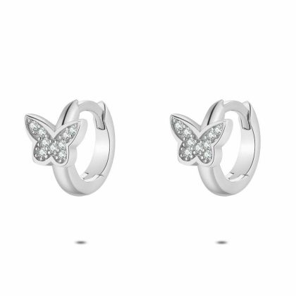 Boucles D’oreilles | Boucles D’Oreilles en Argent, Papillon Blanc – Femmes Bijoux Blanc