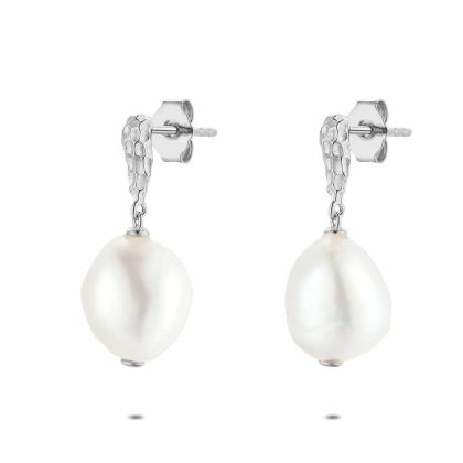 Boucles D’oreilles | Boucles D’Oreilles en Argent, Perle et Goutte Blanc – Femmes Bijoux Blanc