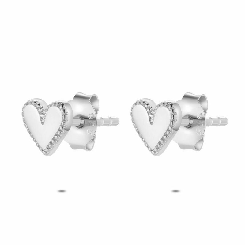 Boucles D’oreilles | Boucles D’Oreilles en Argent, Petit Coeur – Enfants/Femmes Bijoux Boucles D'oreilles