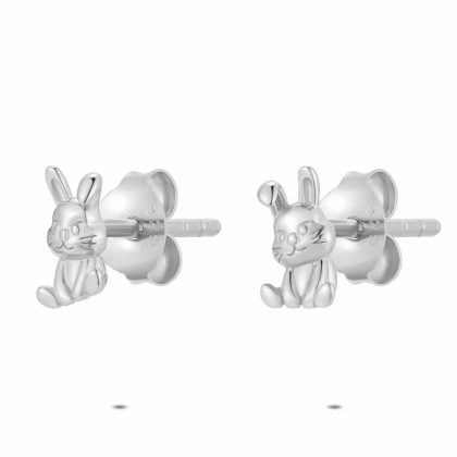 Boucles D’oreilles | Boucles D’Oreilles en Argent, Petit Lapin Pas de couleur – Enfants Bijoux Boucles D'oreilles