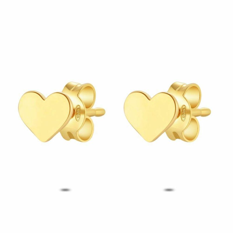 Boucles D’oreilles | Boucles D’Oreilles en Argent Plaqué Or 18Ct, Coeur Pas de couleur – Enfants/Femmes Bijoux Boucles D'oreilles