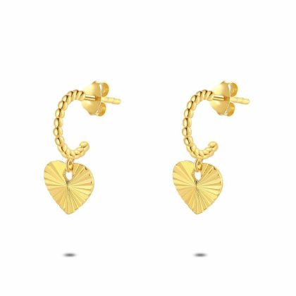 Boucles D’oreilles | Boucles D’Oreilles en Argent Plaqué Or 18Ct, Coeur Pas de couleur – Femmes Bijoux Boucles D'oreilles